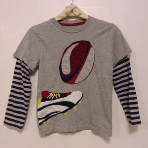 Mini Boden l/s gray t-shirt w/contrast sleeves, sports
